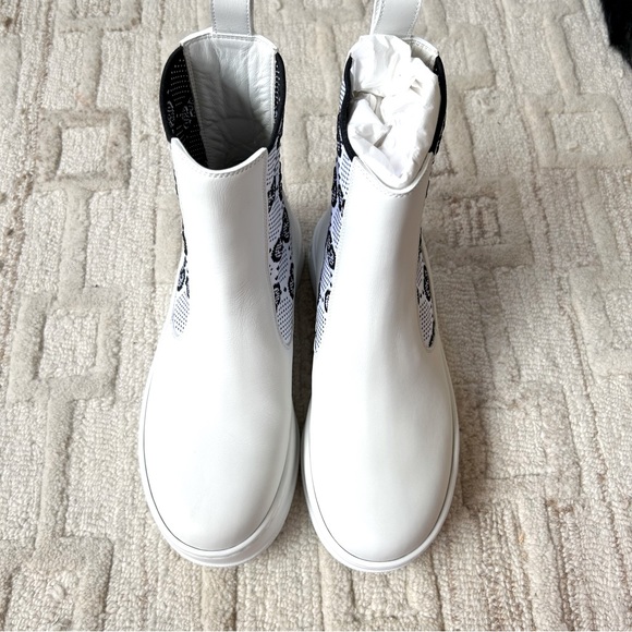 NIB Authentic Dali Soft Leather Technical Jersey Knit GG Monogram Booties 36.5 - Picture 2 of 8